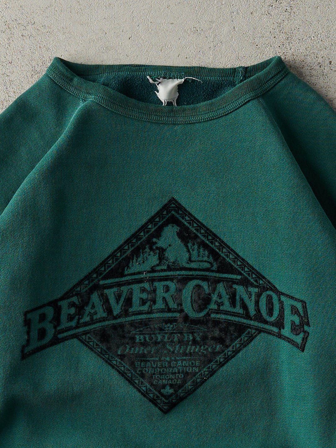 Vintage 90s Forest Green Beaver Canoe Crewneck (S/M)