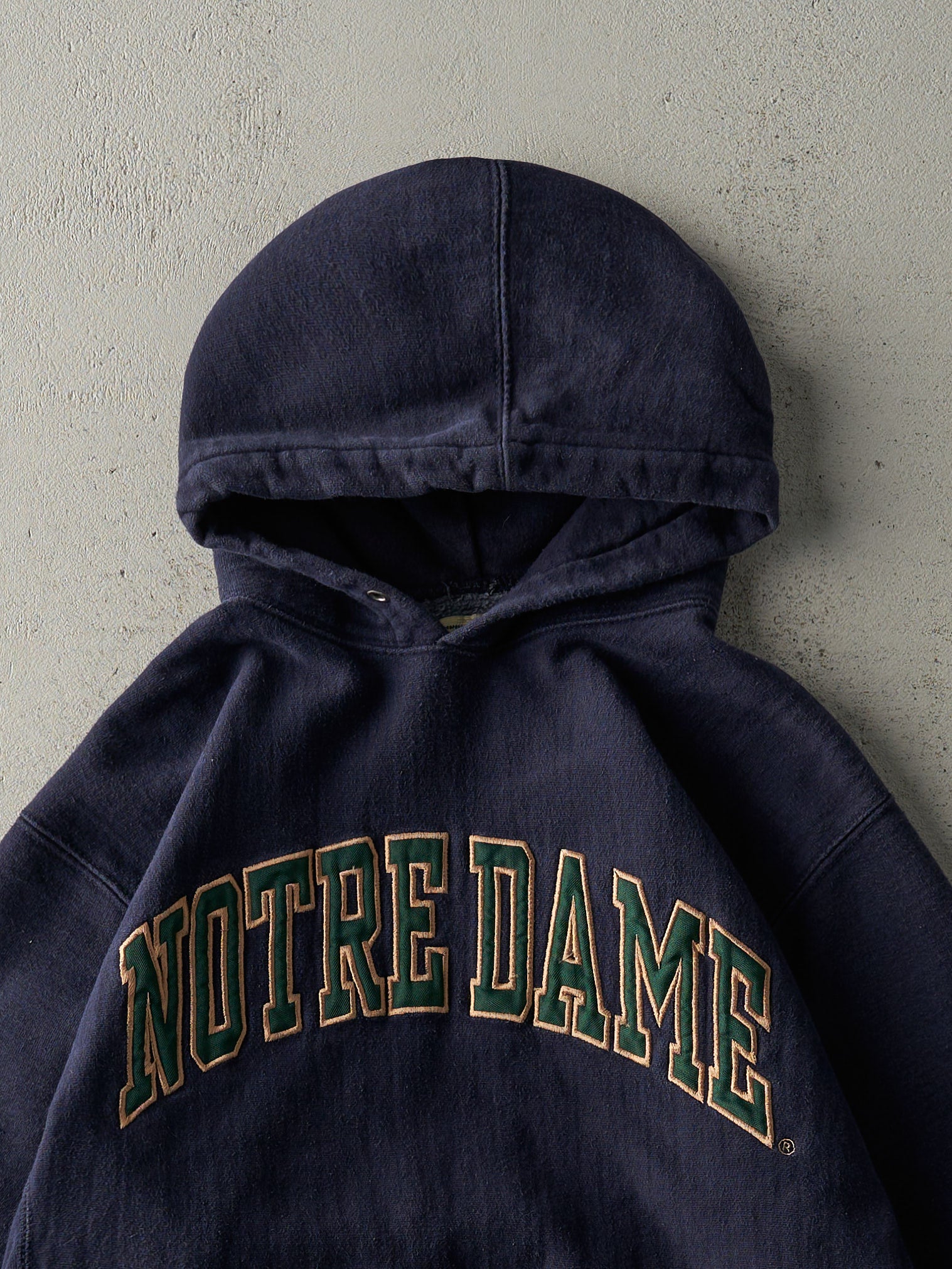 Vintage Y2K Navy Blue Notre Dame Hoodie (M)