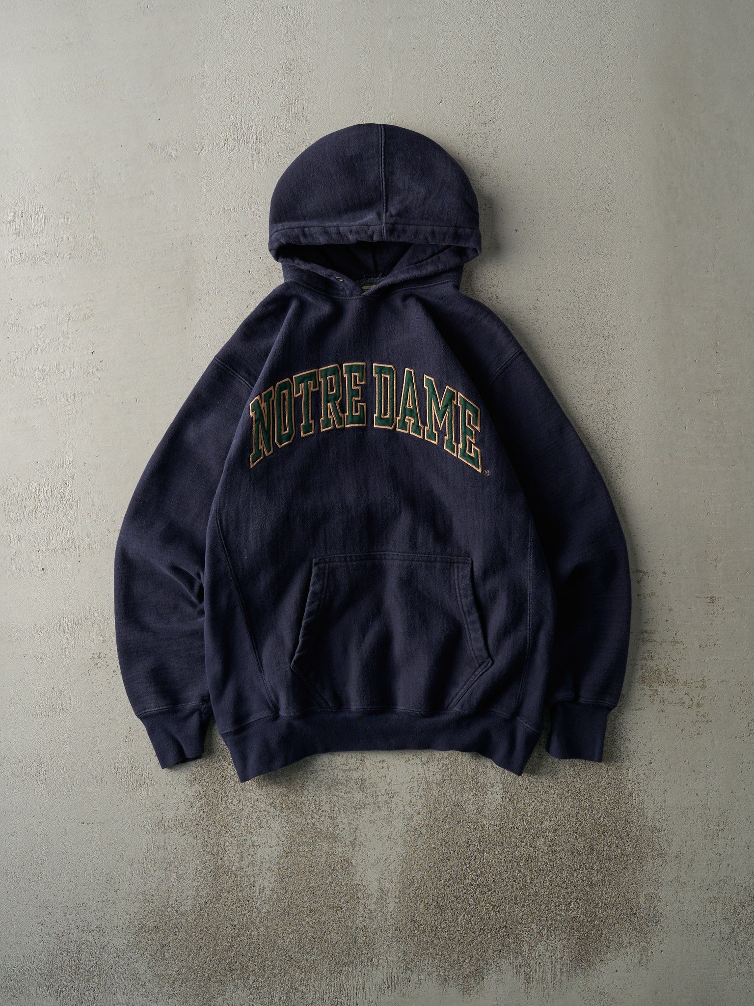 Vintage Y2K Navy Blue Notre Dame Hoodie (M)