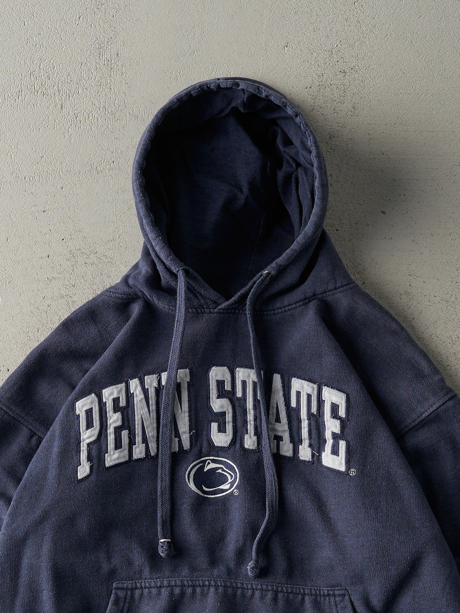 Vintage Y2K Washed Navy Blue Penn State Hoodie (M)