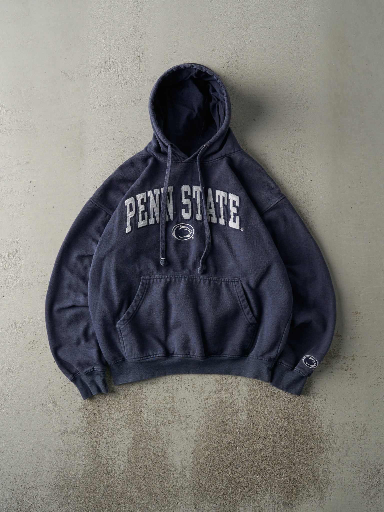 Vintage Y2K Washed Navy Blue Penn State Hoodie (M)