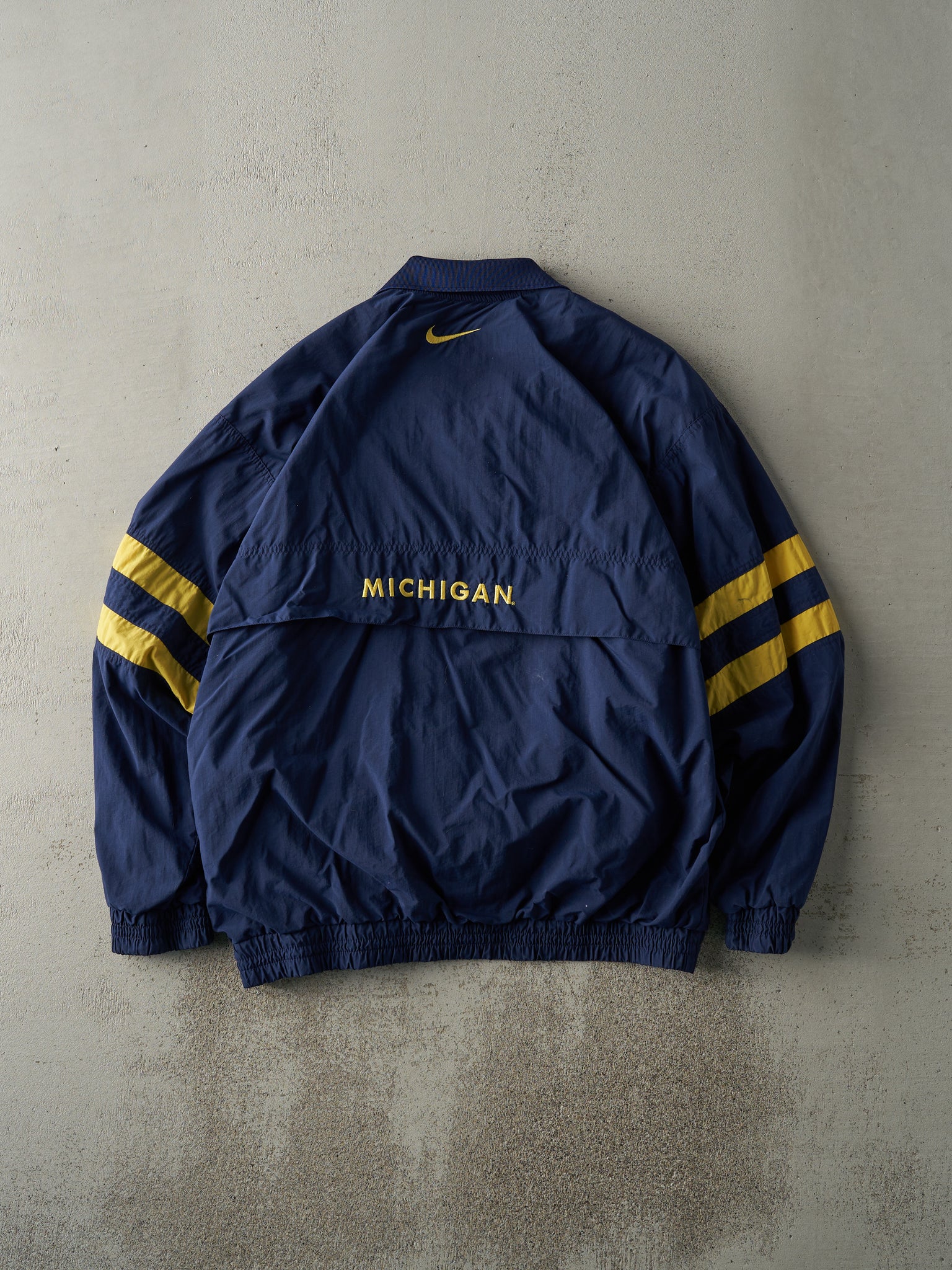 Vintage 90s Navy Blue University of Michigan Nike Quarter Zip Windbreaker (M/L)