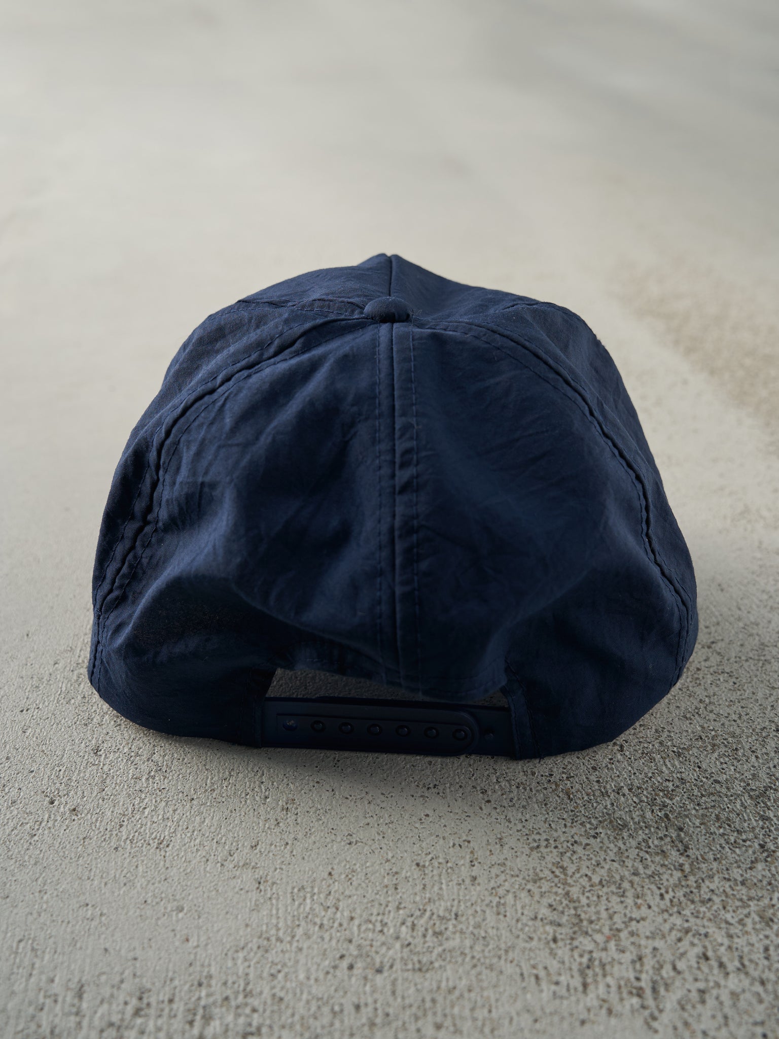 Vintage 90s Navy Blue Nylon Cantrawl Nets Snapback Hat