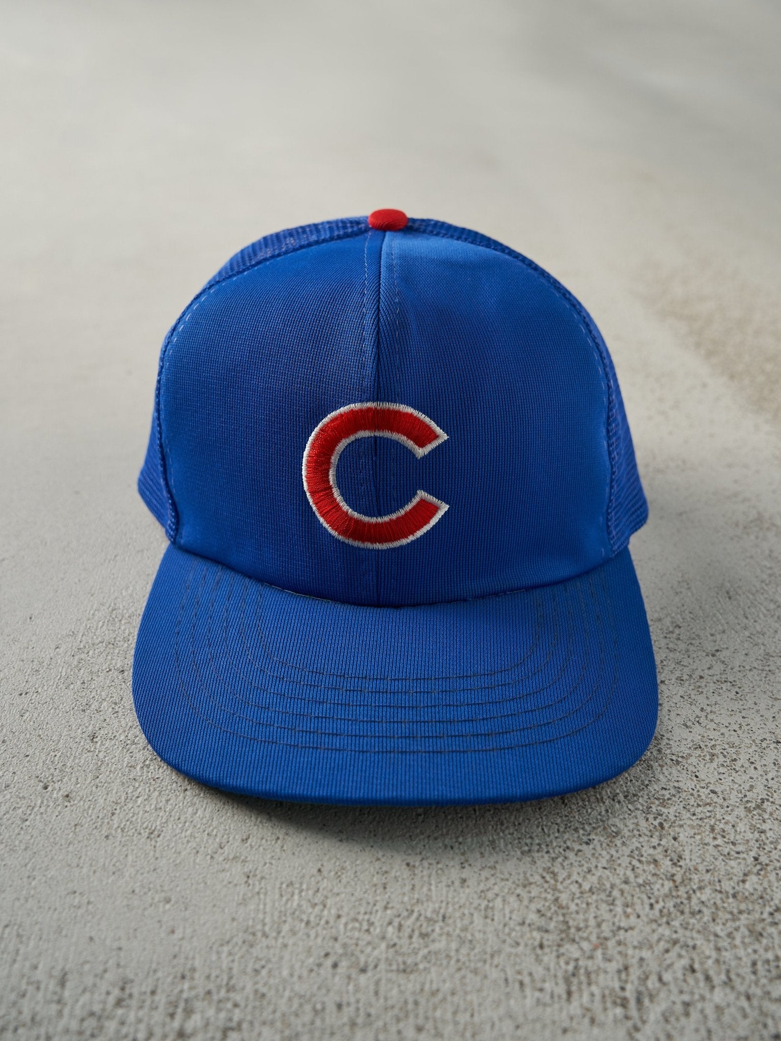 Vintage 90s Royal Blue Chicago Cubs Trucker Hat