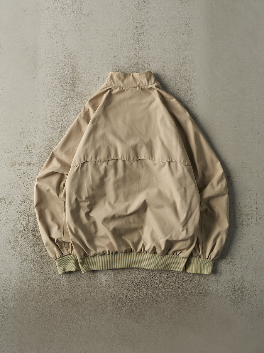 Vintage 80s Beige Lacoste Flannel Lined Harrington Jacket (L)