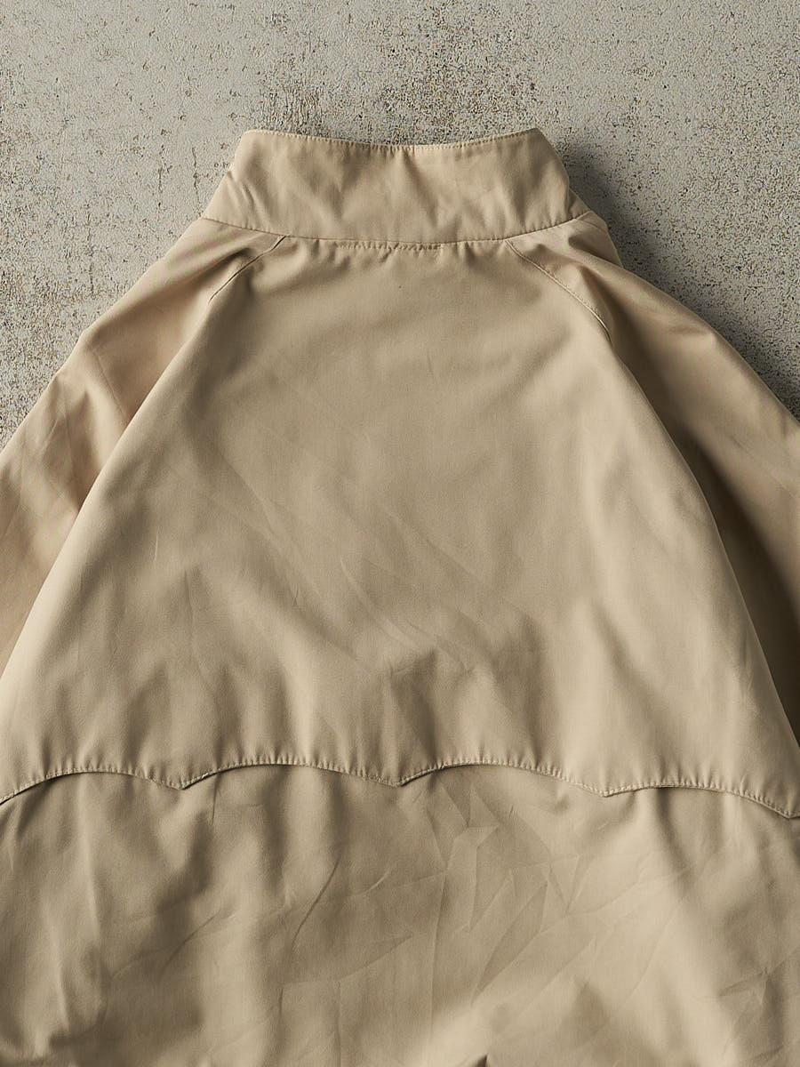 Vintage 80s Beige Lacoste Flannel Lined Harrington Jacket (L)