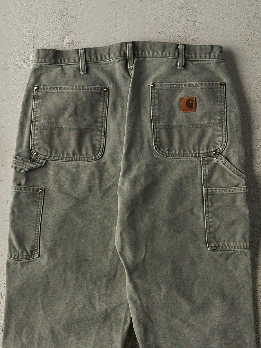 Vintage Y2K Green Carhartt Double Knee Carpenter Pants (34x31)