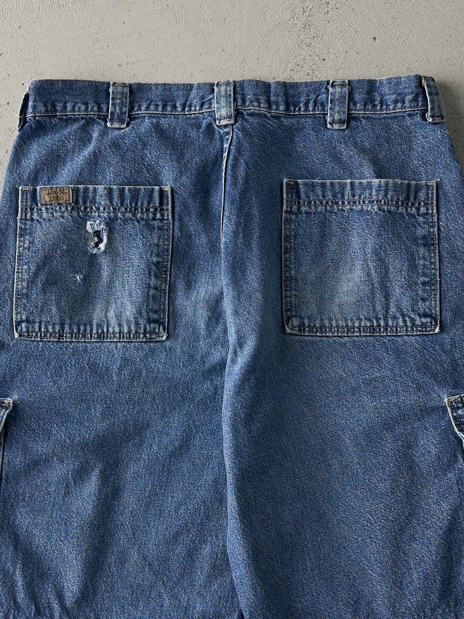Vintage 90s Mid Wash Wrangler Cargo Jean Shorts (34x12)