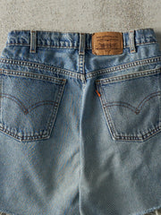 Vintage 80s Light Wash Levi's 619 Orange Tab Cut Off Jean Shorts (28x4)