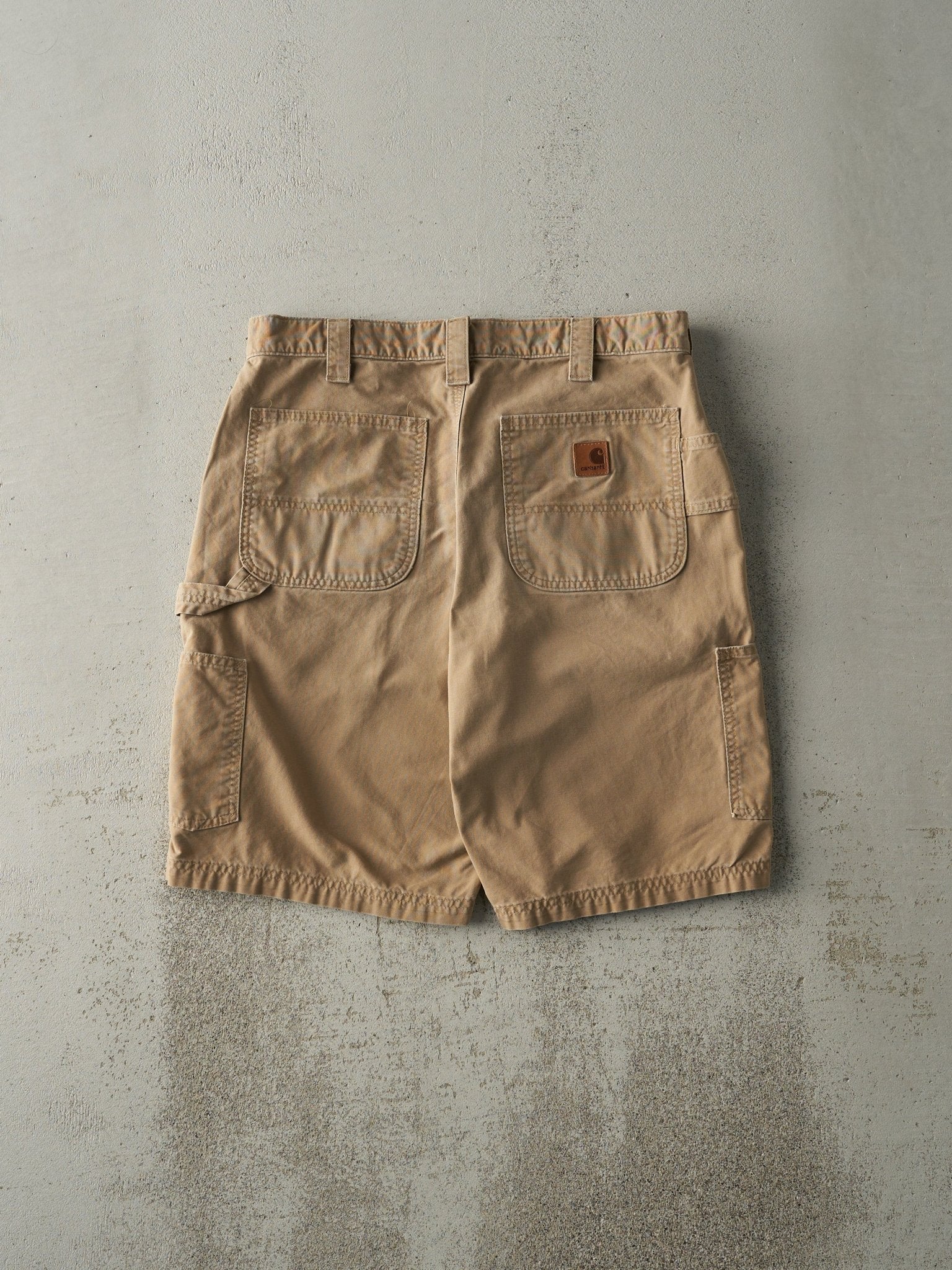Vintage 90s Beige Carhartt Lightweight Carpenter Shorts (33x10)
