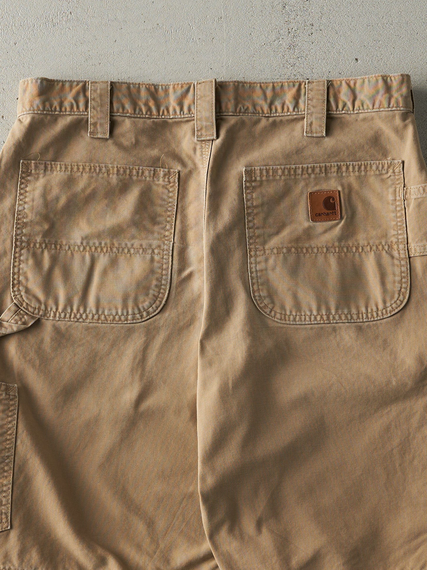Vintage 90s Beige Carhartt Lightweight Carpenter Shorts (33x10)