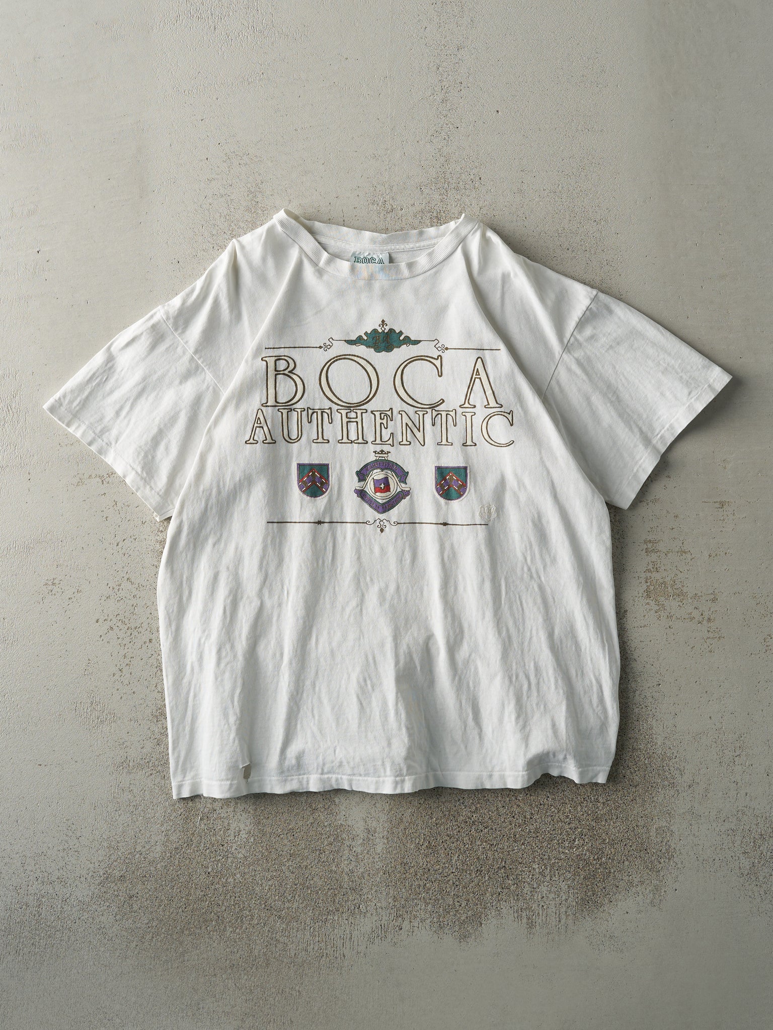 Vintage 90s White Boca Authentic Single Stitch Tee (M/L)