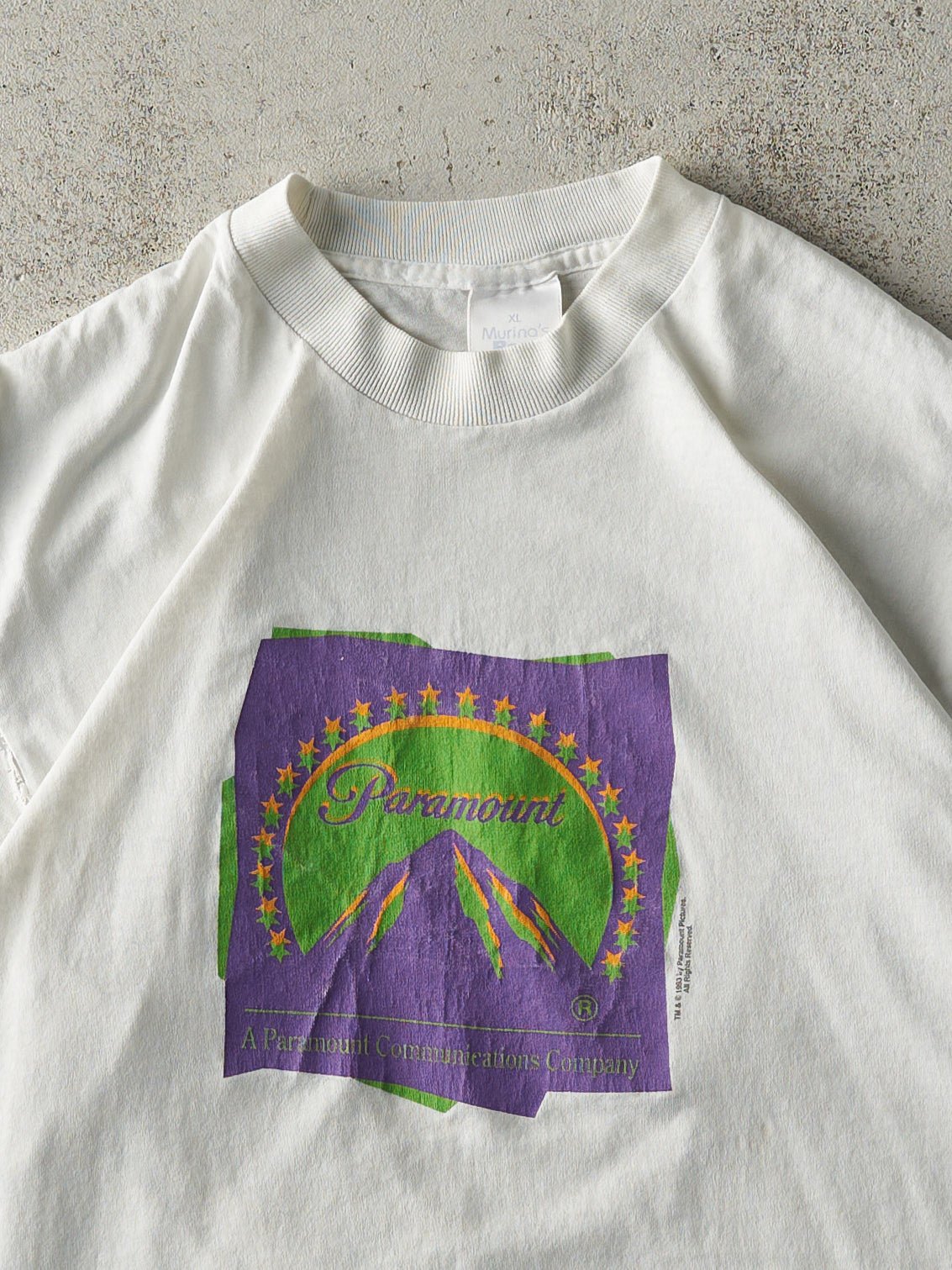 Vintage 93' White Paramount Pictures Single Stitch Tee (M)