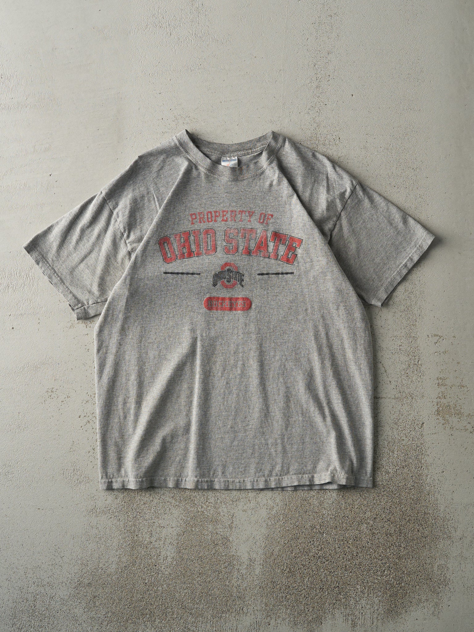 Vintage Y2K Grey Ohio State Buckeyes Tee (M)