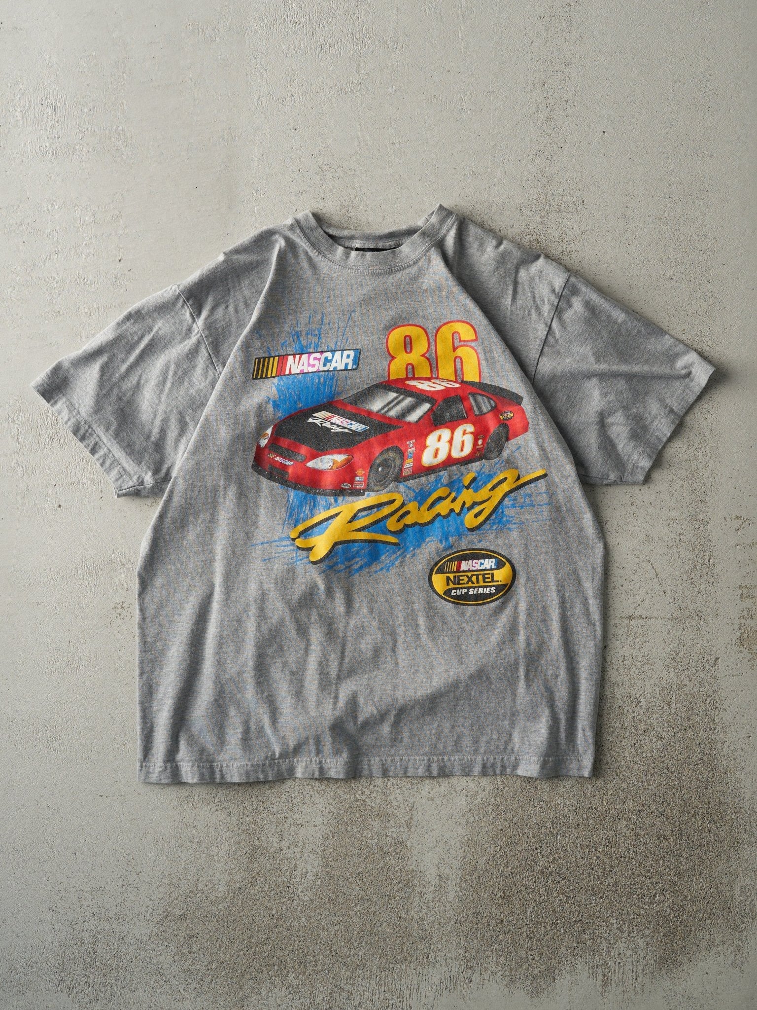Vintage Y2K Grey Nascar Nextel Cup Racing Tee (M)