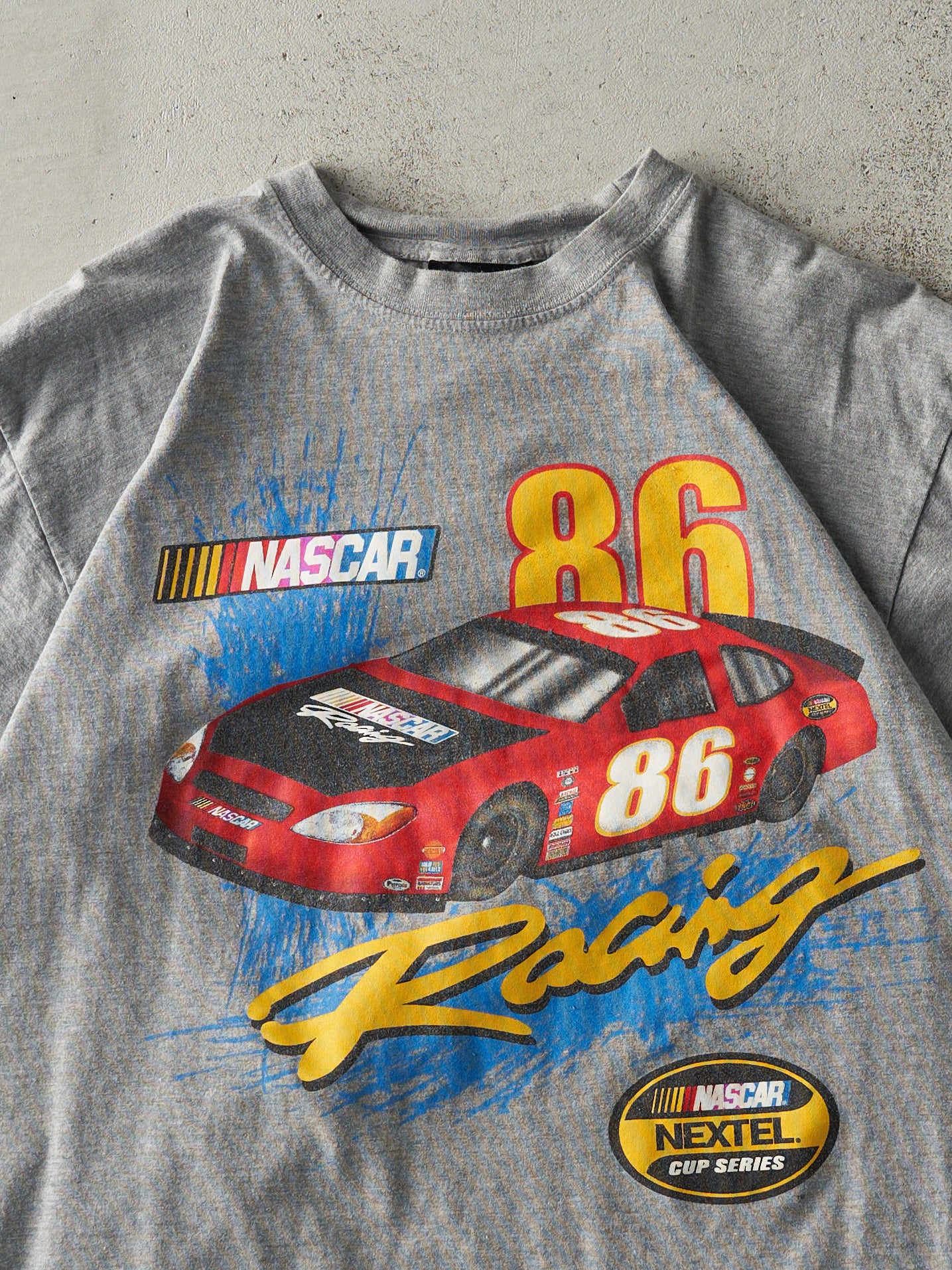 Vintage Y2K Grey Nascar Nextel Cup Racing Tee (M)