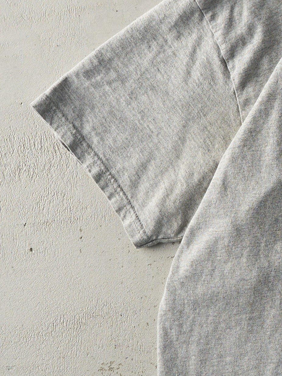 Vintage Y2K Grey & Navy Blue Embroidered Nike Swoosh Tee (L)