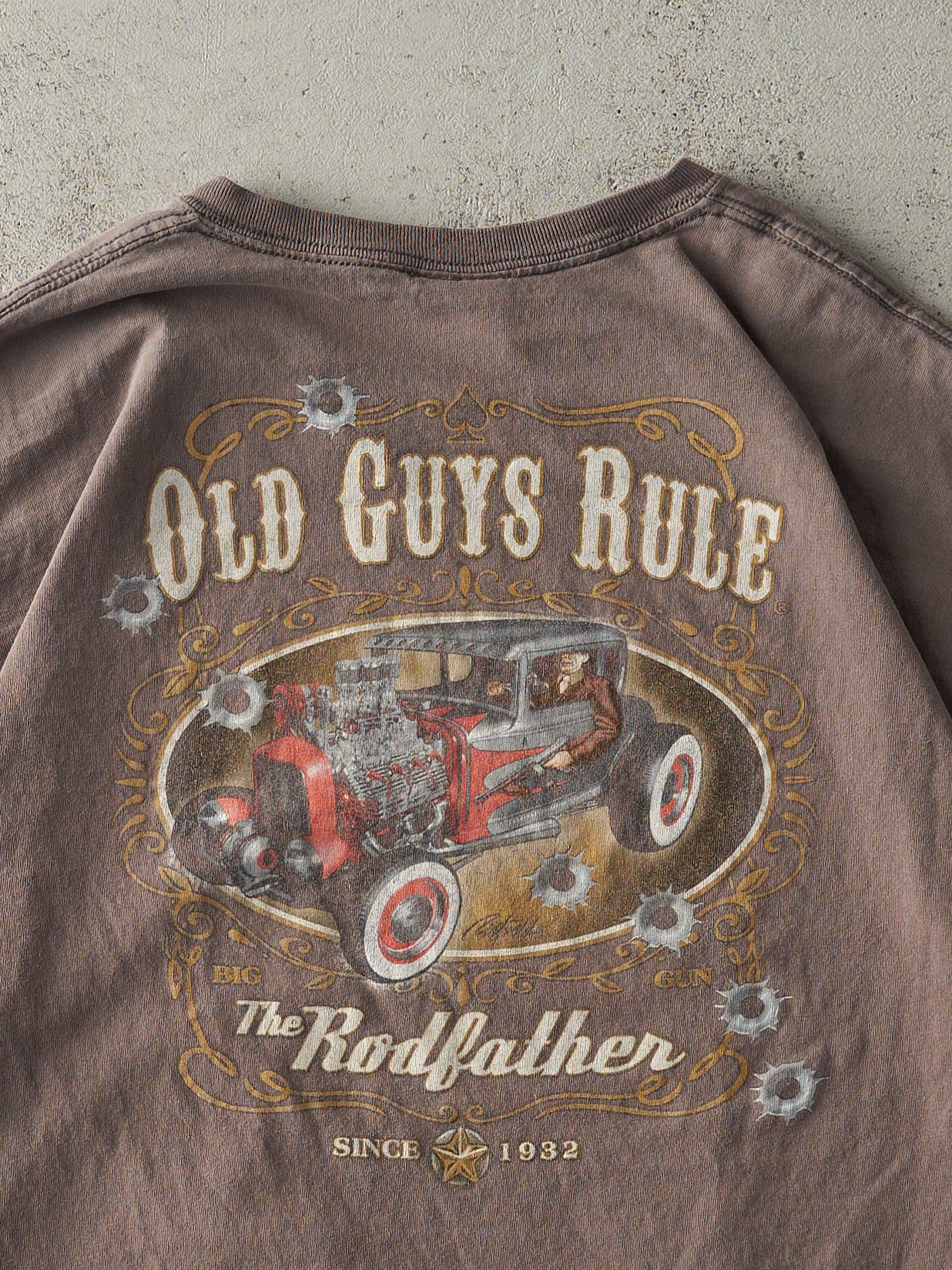 Vintage 90s Charcoal Grey Old Guys Rule Tee (M/L)