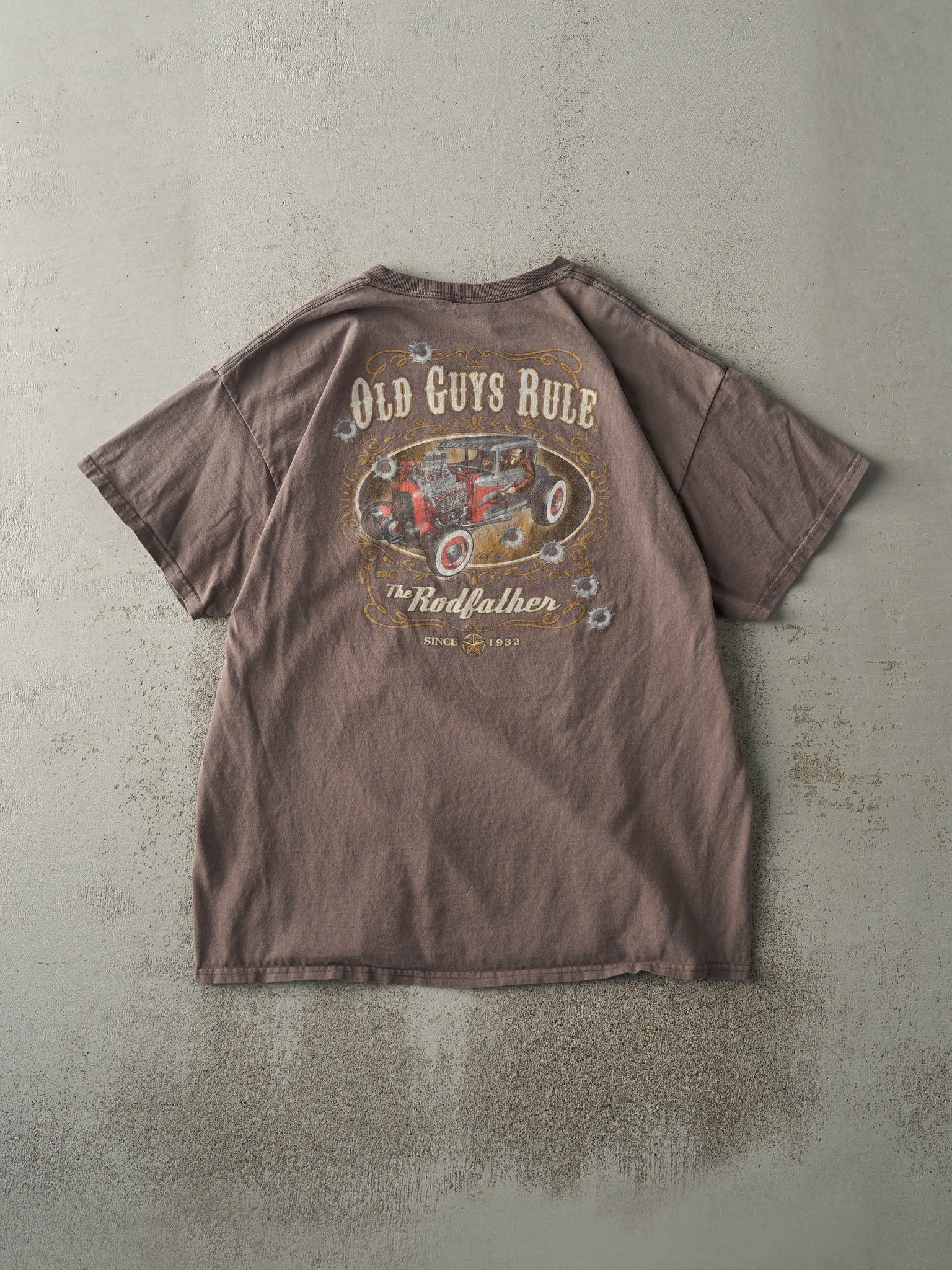 Vintage 90s Charcoal Grey Old Guys Rule Tee (M/L)