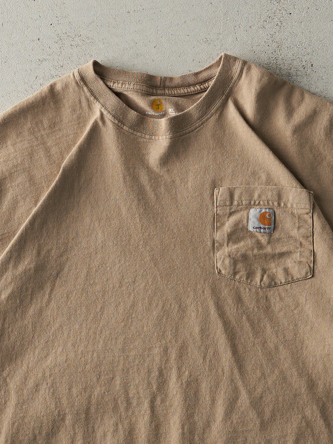 Vintage Y2K Beige Carhartt Pocket Tee (L)