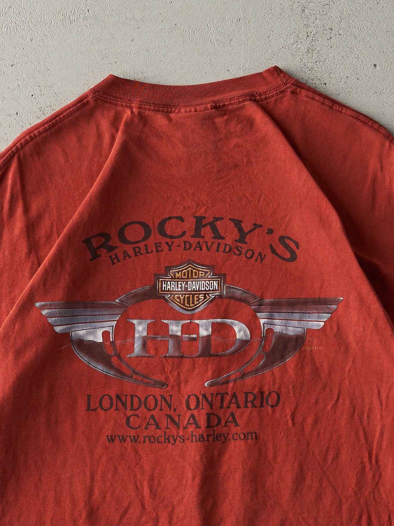 Vintage 06' Burgundy London Ontario Harley Davidson Tee (M)