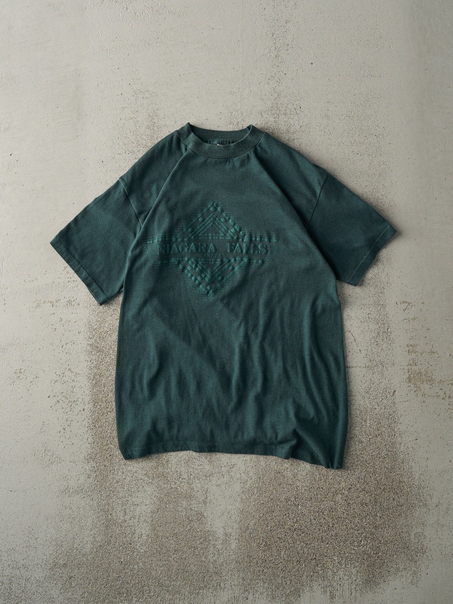 Vintage 80s Forest Green Puff Print Niagara Falls Single Stitch Tee (XS)