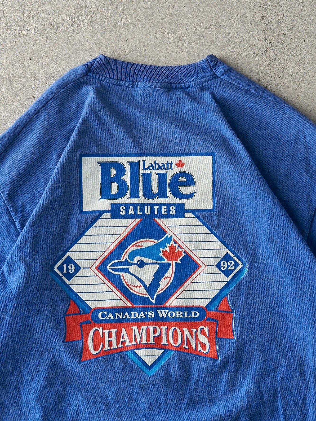 Vintage 92' Blue Labatt Blue Toronto Blue Jays Single Stitch Tee (L)