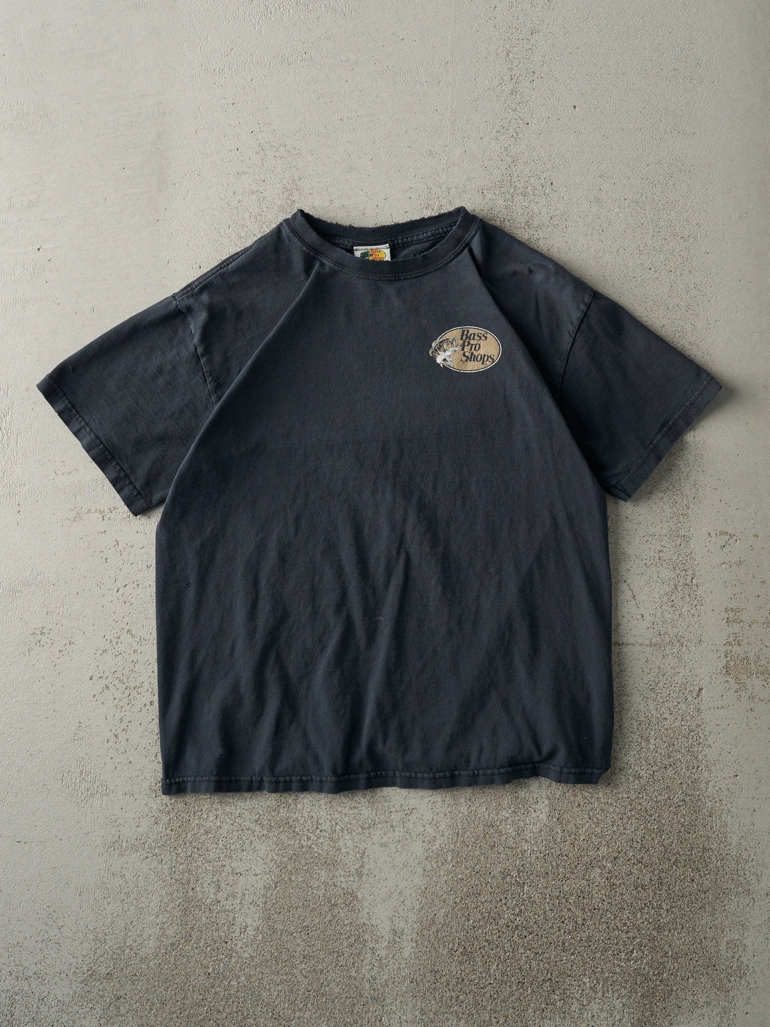 Vintage Y2K Faded Black Bass Pro Shops Club Head Hunter Tee (S)