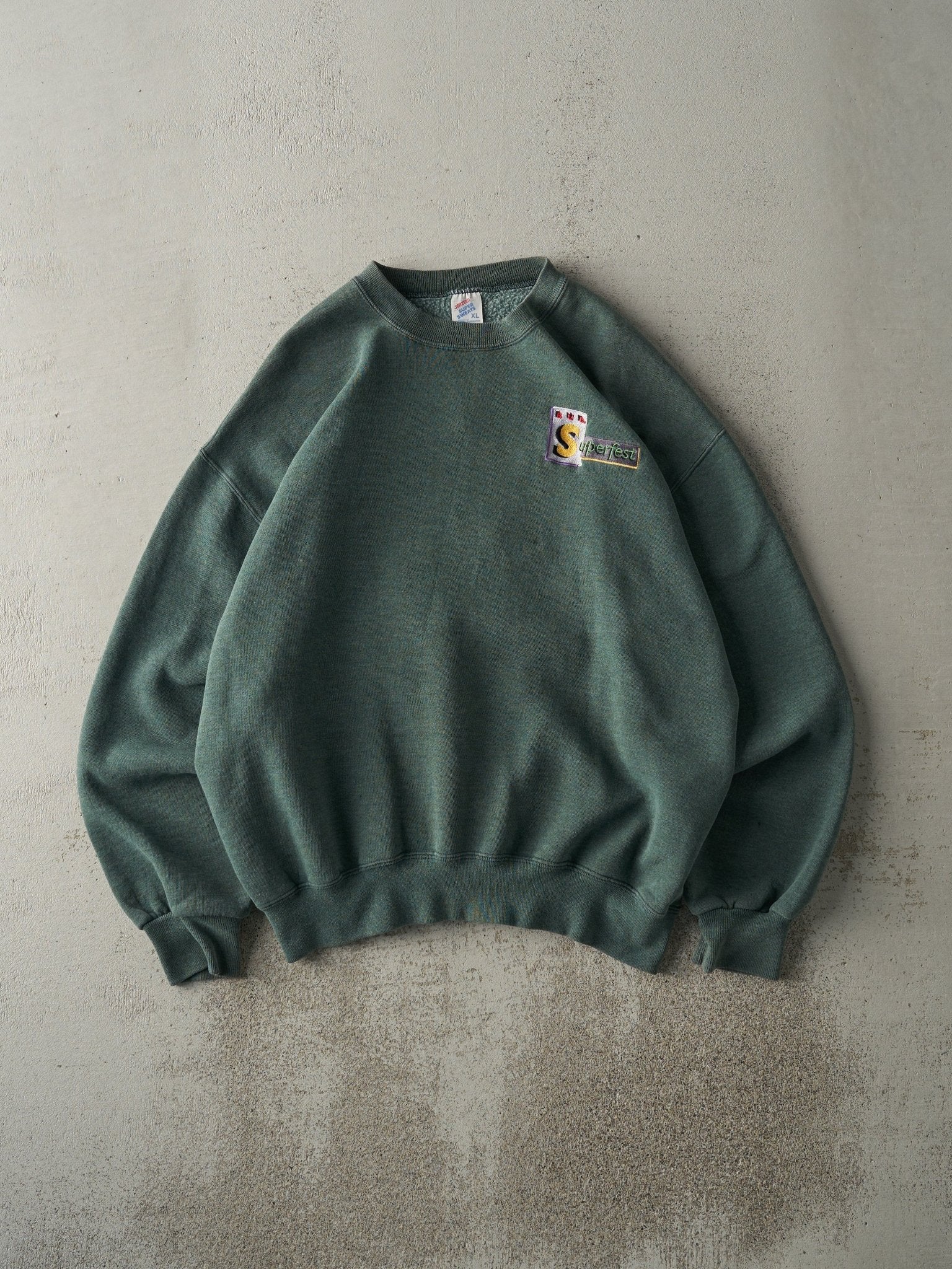 Vintage 80s Green Embroidered Budweiser x New Edition Crewneck (L)