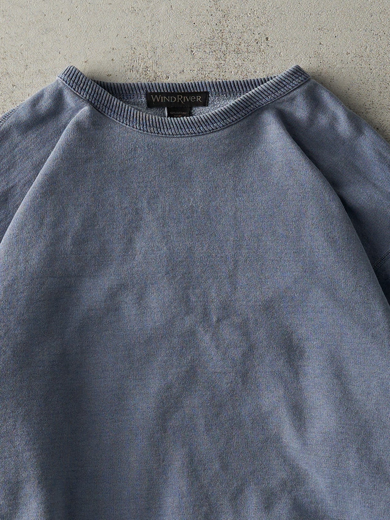 Vintage 90s Washed Blue Blank Crewneck (XL)