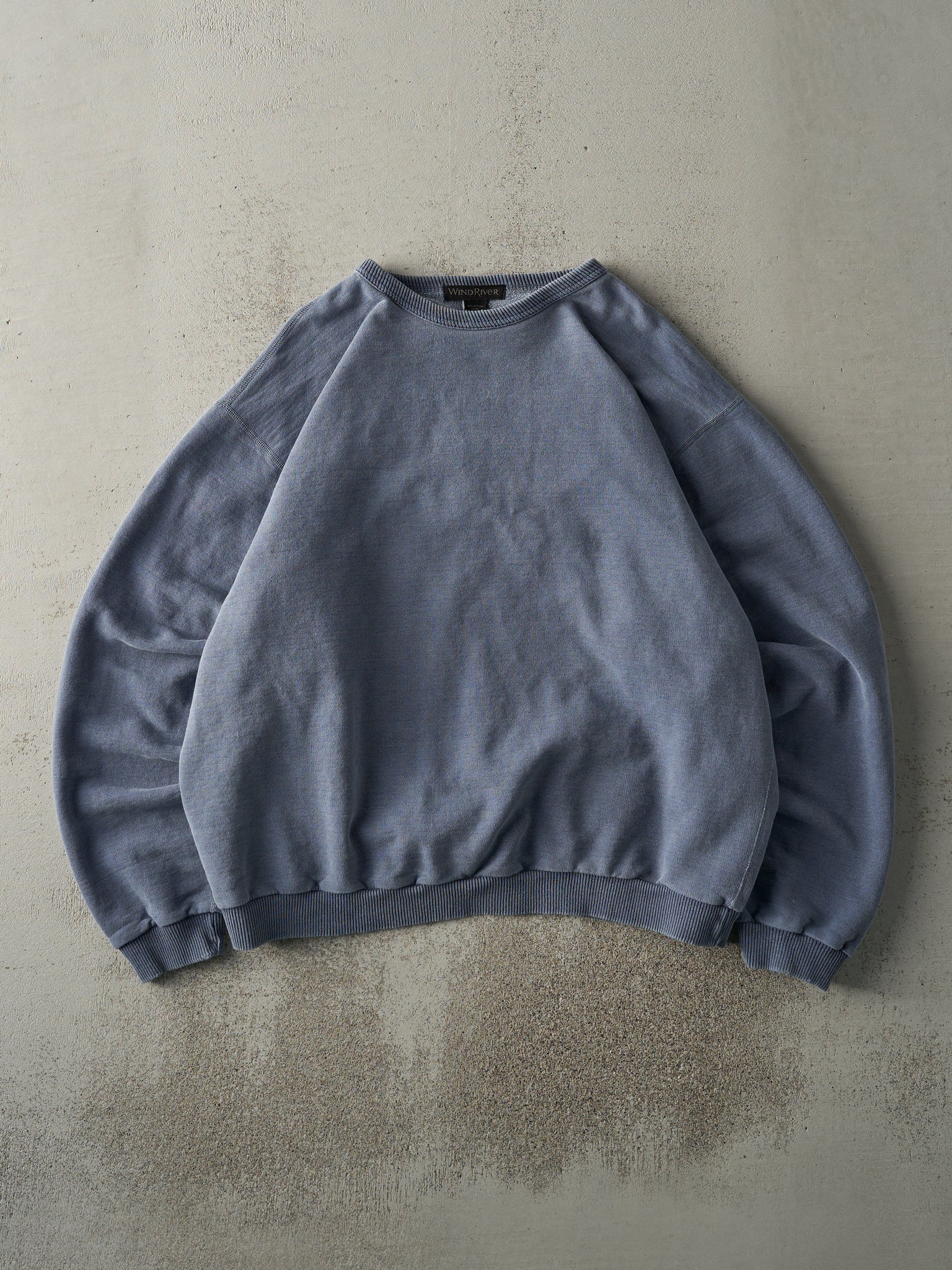 Vintage 90s Washed Blue Blank Crewneck (XL)