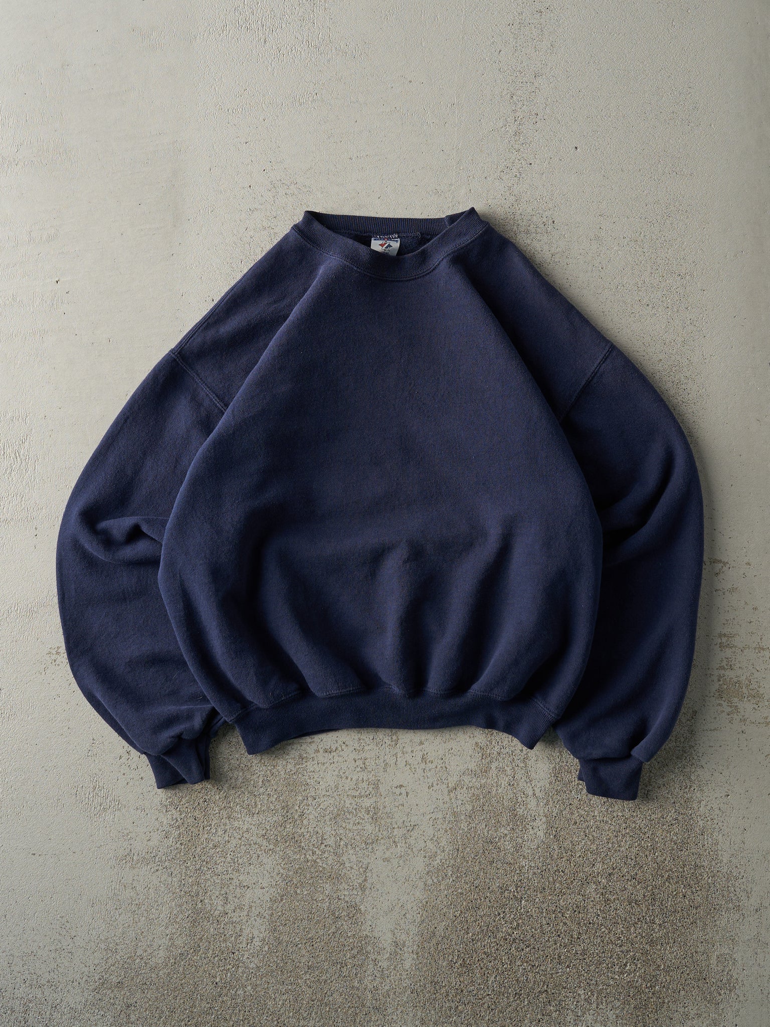 Vintage 90s Navy Blue Blank Boxy Crewneck (S/M)