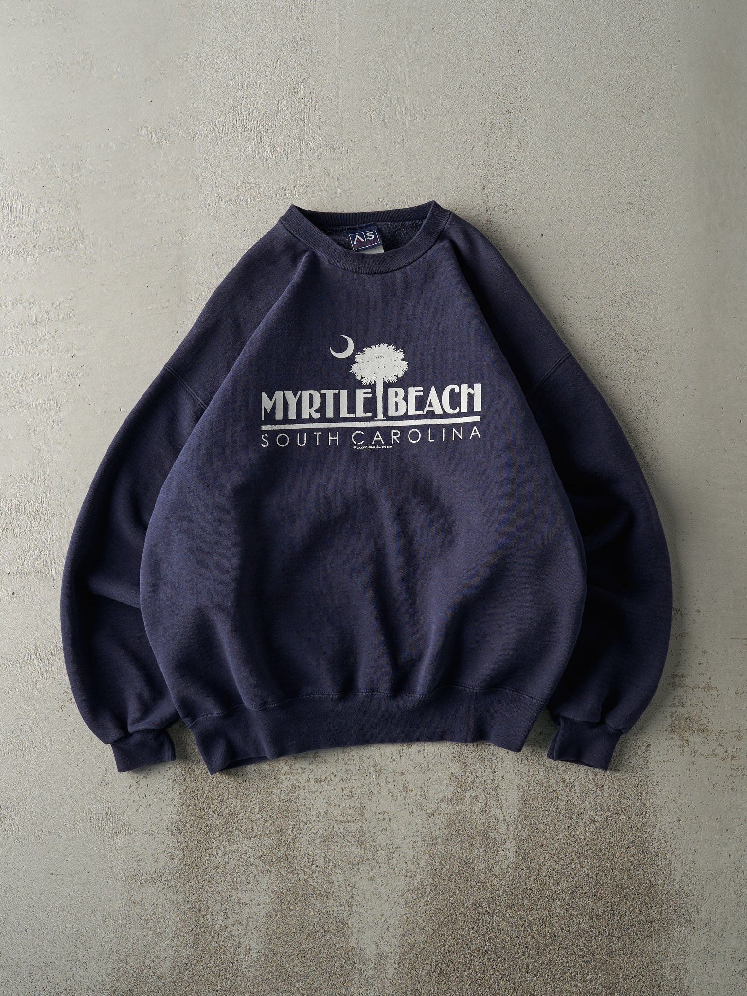 Vintage 90s Navy Blue Myrtle Beach South Carolina Crewneck (L)