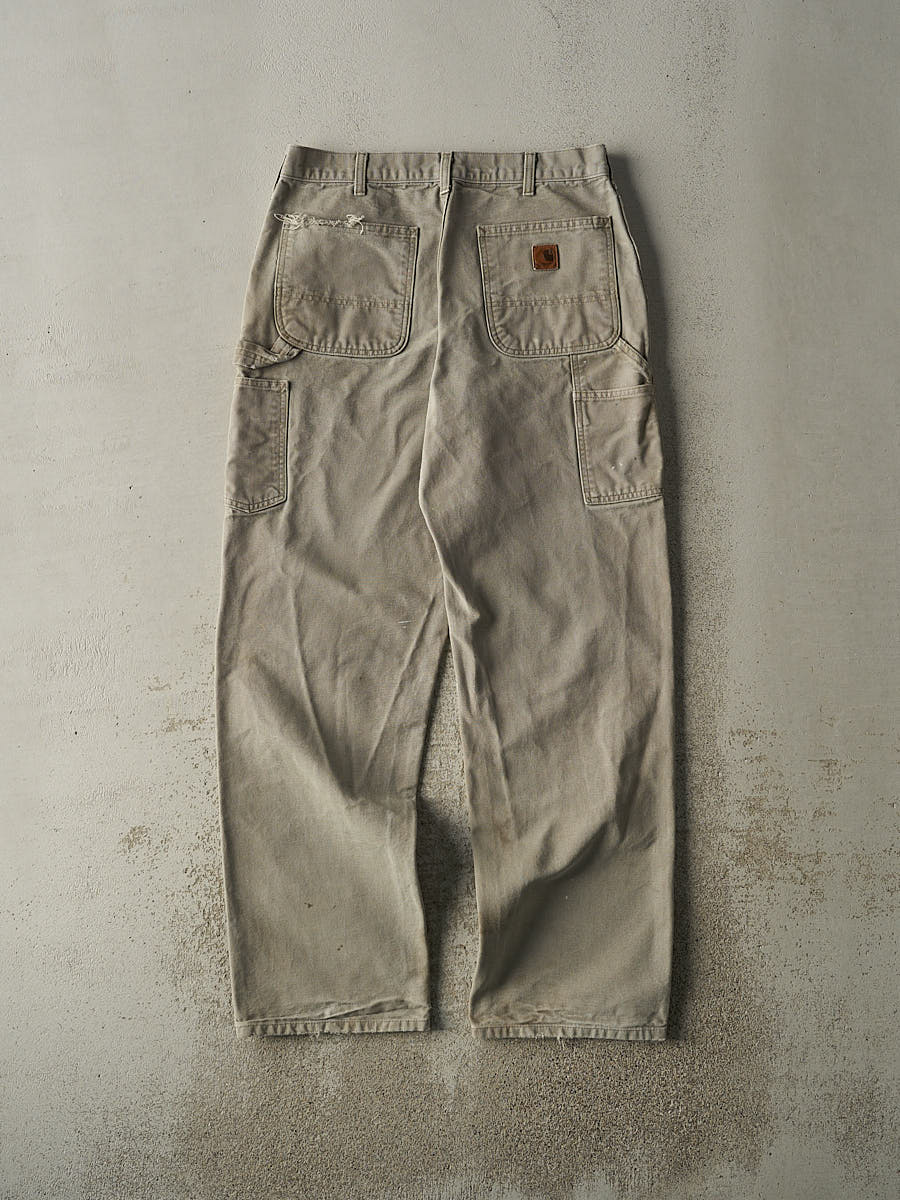 Vintage Y2K Beige Carhartt Carpenter Pants (31.5x32.5)