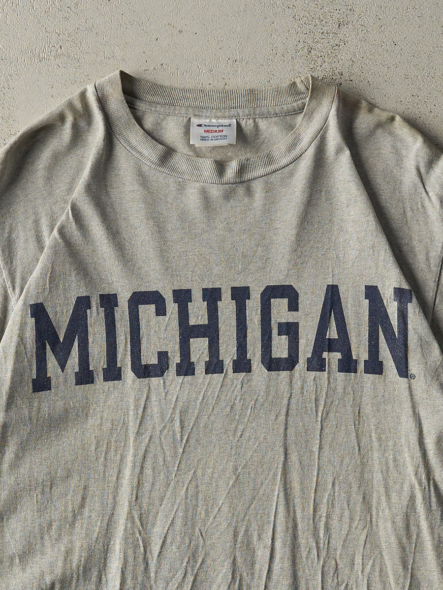 Vintage Y2K Grey University of Michigan Tee (S/M)