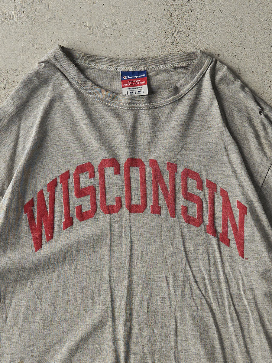 Vintage Y2K Grey University of Wisconsin Tee (M)