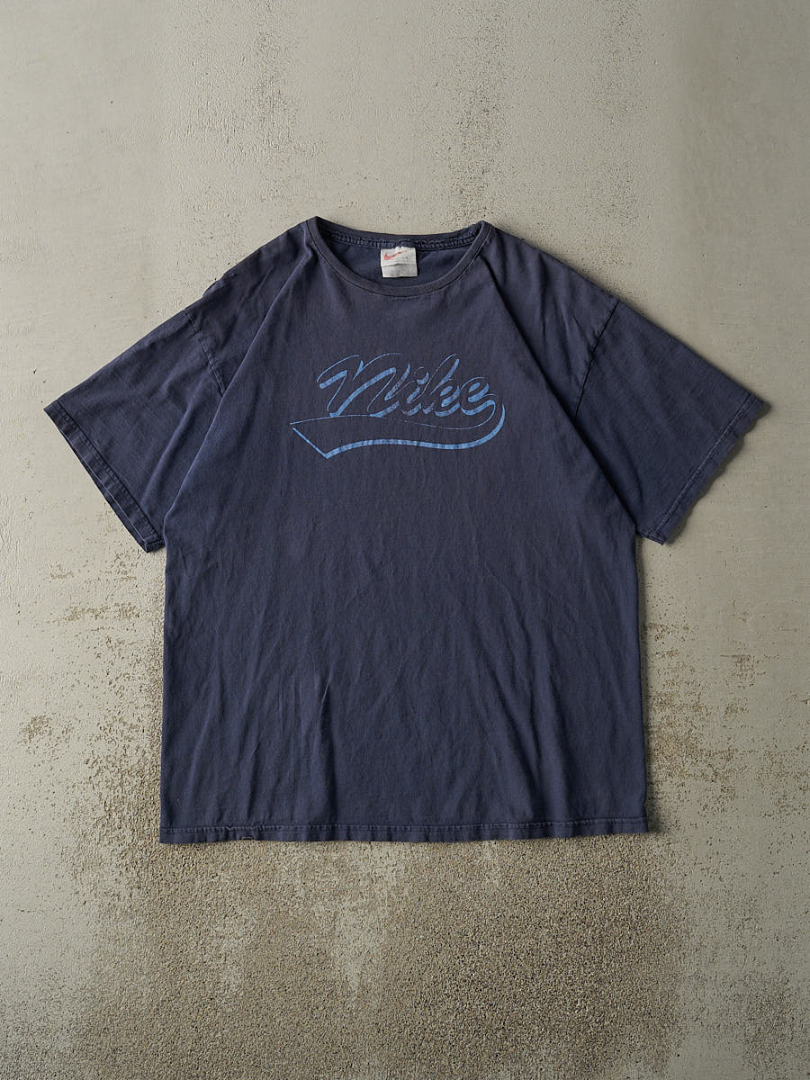 Vintage 90s Navy Blue Nike Logo Tee (L/XL)