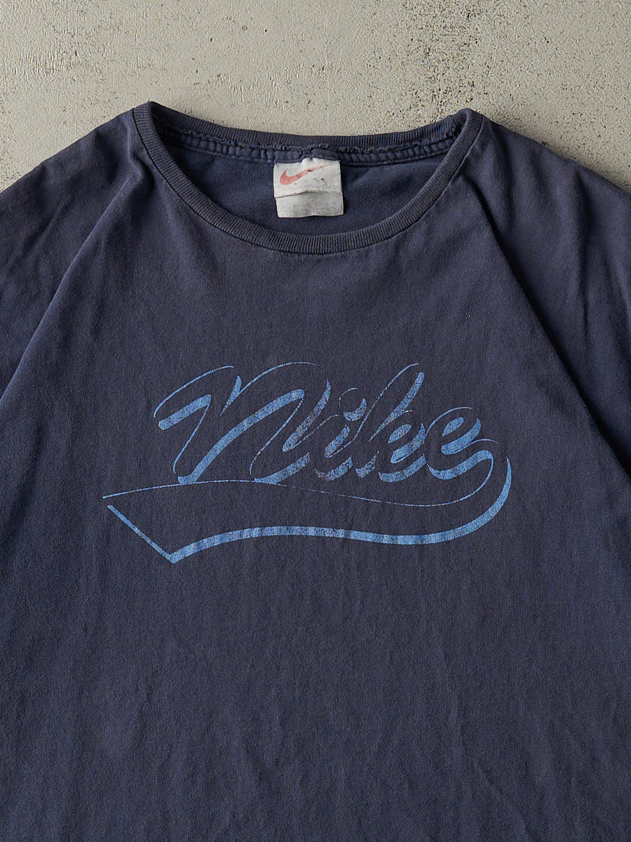 Vintage 90s Navy Blue Nike Logo Tee (L/XL)