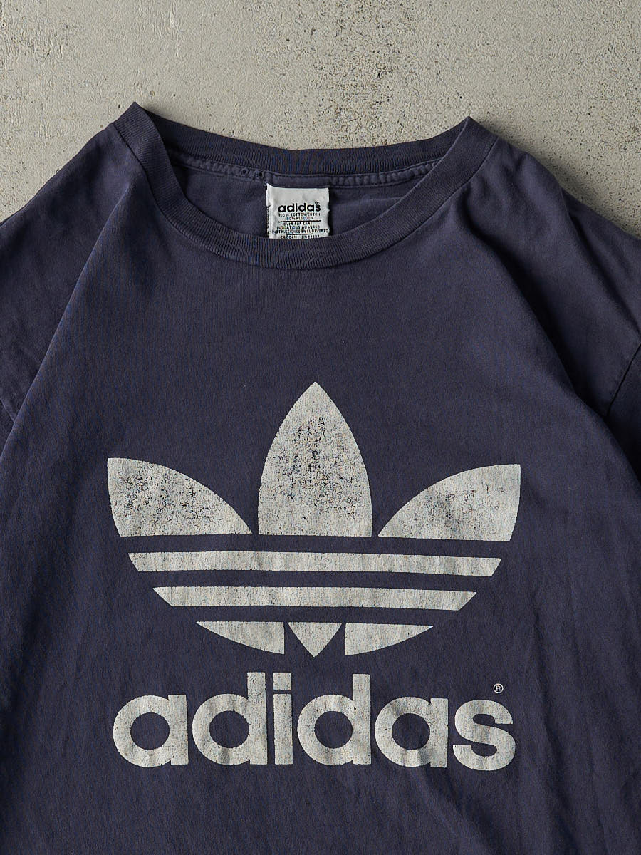 Vintage 90s Navy Blue Adidas Logo Tee (M/L)