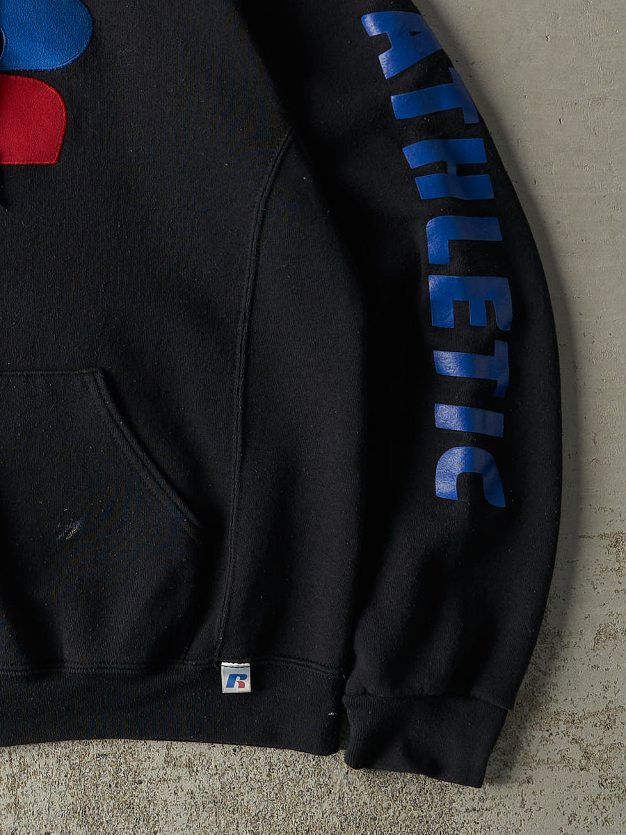 Vintage Y2K Black Russell Athletic Embroidered Logo Hoodie (M/L)