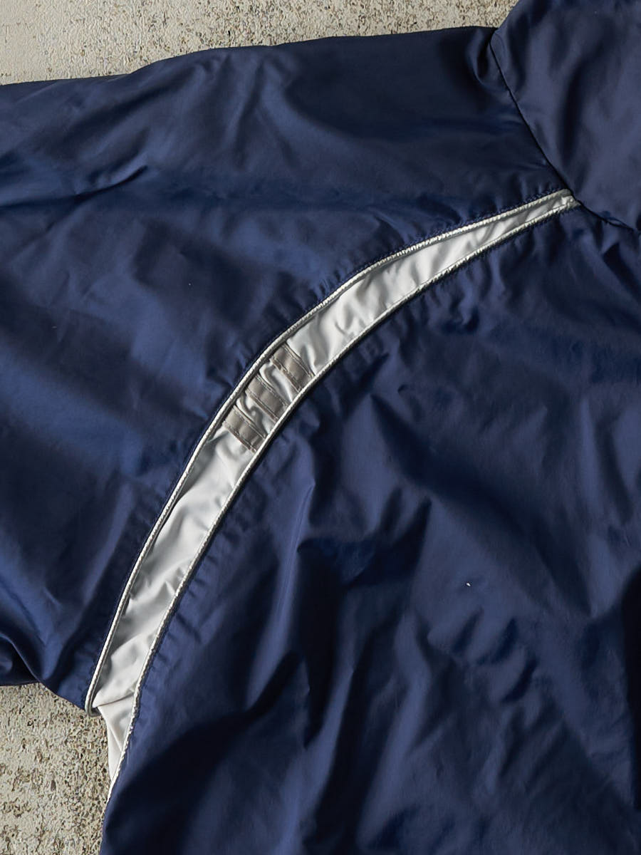 Vintage 90s Navy Blue Embroidered Reflective Adidas Track Jacket (L/XL)