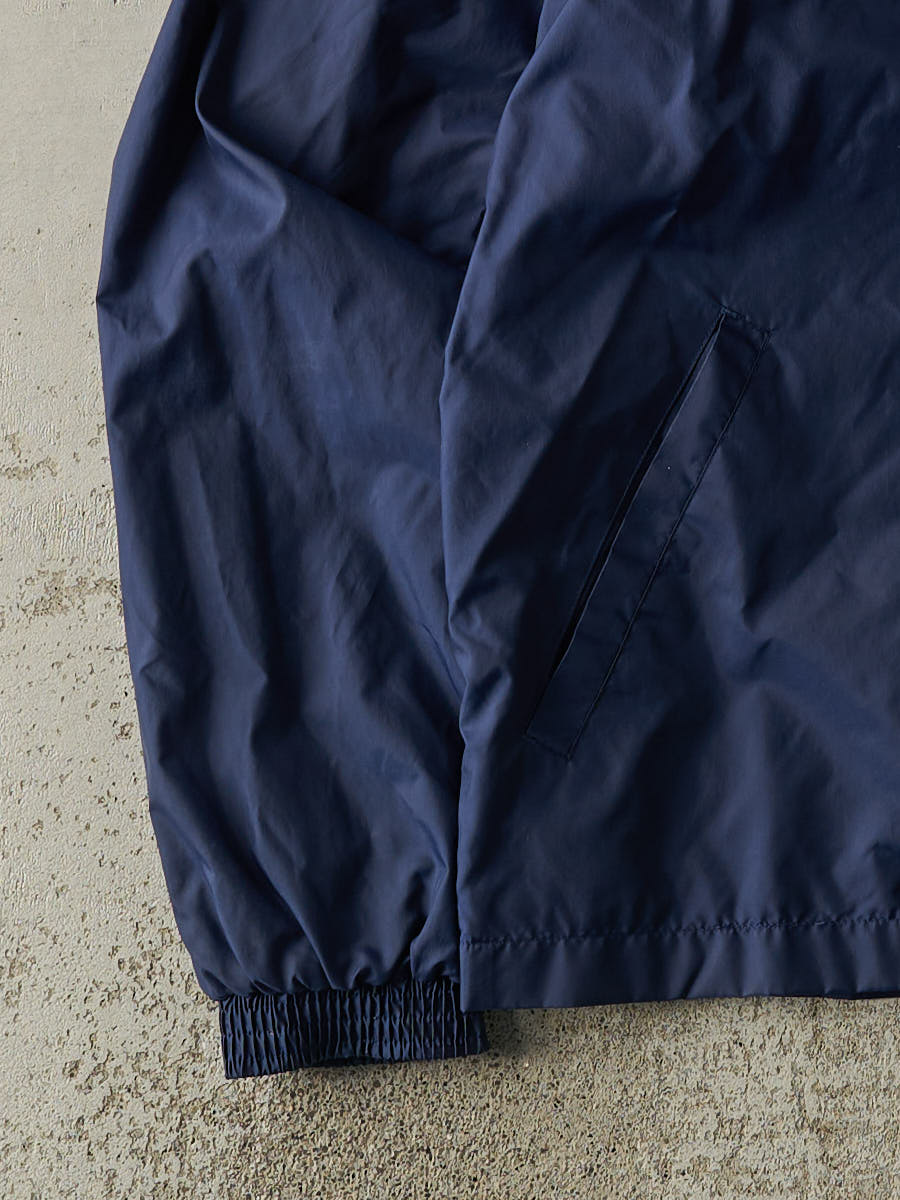 Vintage 90s Navy Blue Embroidered Reflective Adidas Track Jacket (L/XL)