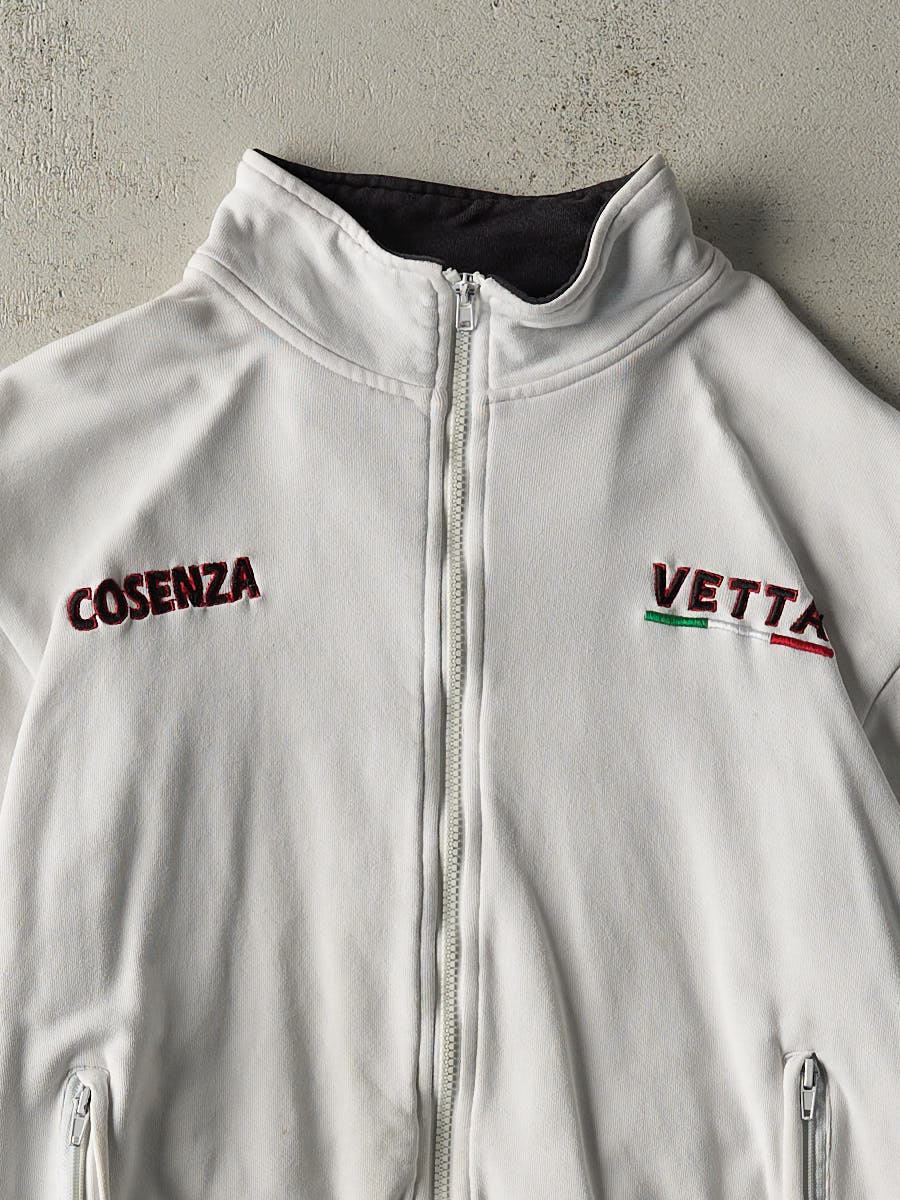Vintage Y2K White & Black Cosenza Zip Up Track Jacket (M)
