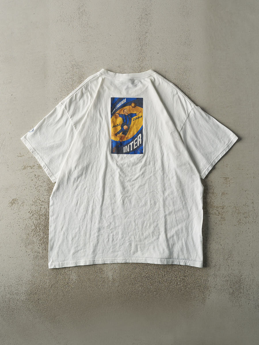 Vintage Y2K White Nike Inter Milan Soccer Tee (XL/XXL)