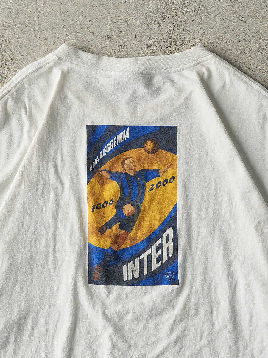 Vintage Y2K White Nike Inter Milan Soccer Tee (XL/XXL)