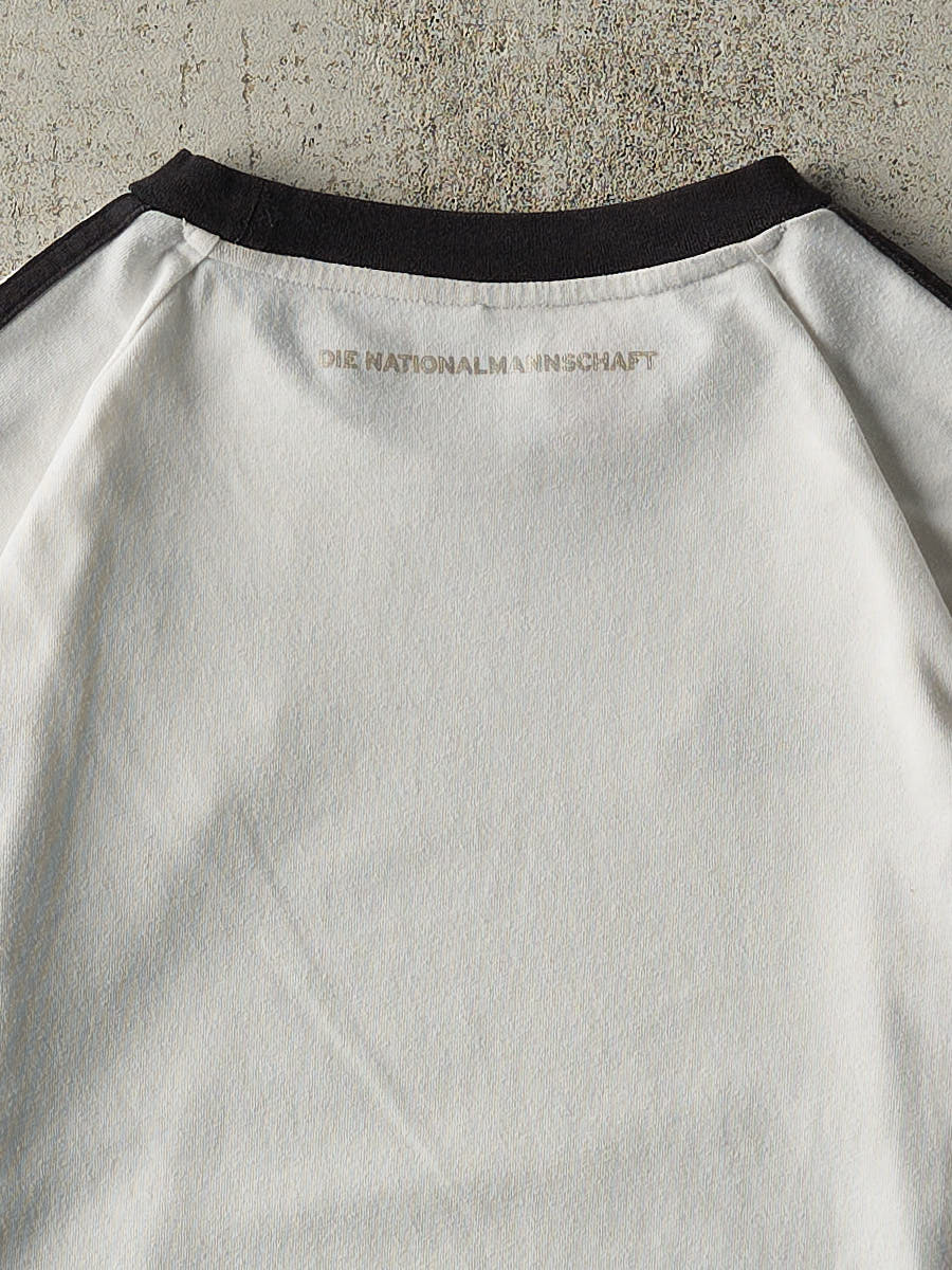 Vintage Y2K White Germany Adidas Soccer Jersey Style Tee (S/M)