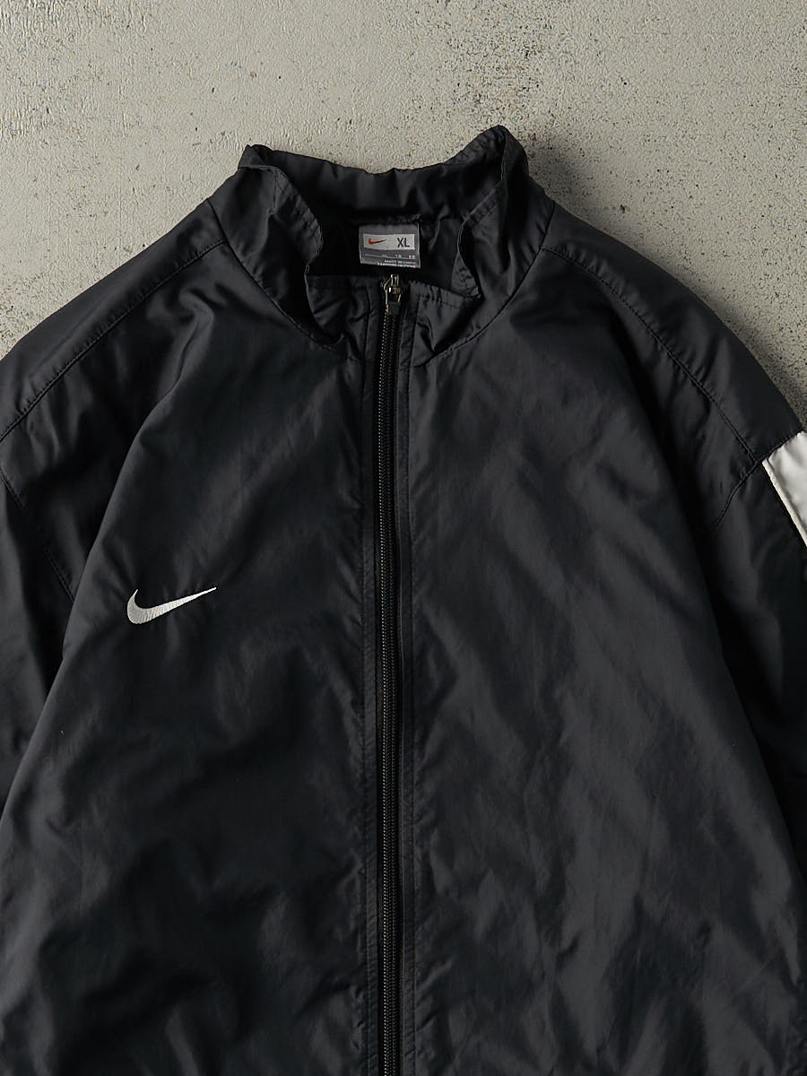 Vintage Y2K Black & White Nike Soccer Track Jacket (XL