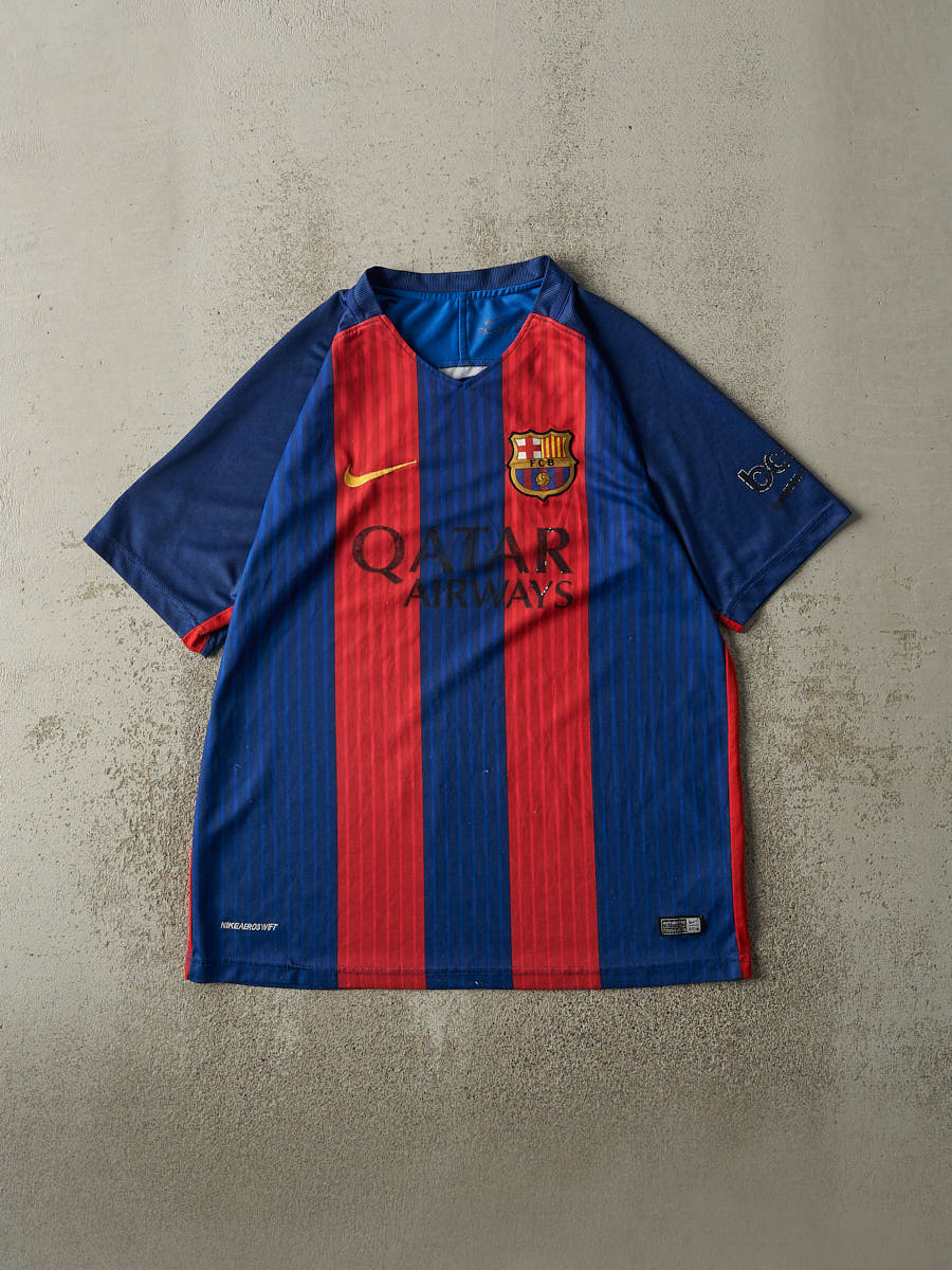 Vintage Y2K Red & Navy FC Barcelona Nike Soccer Jersey (L)