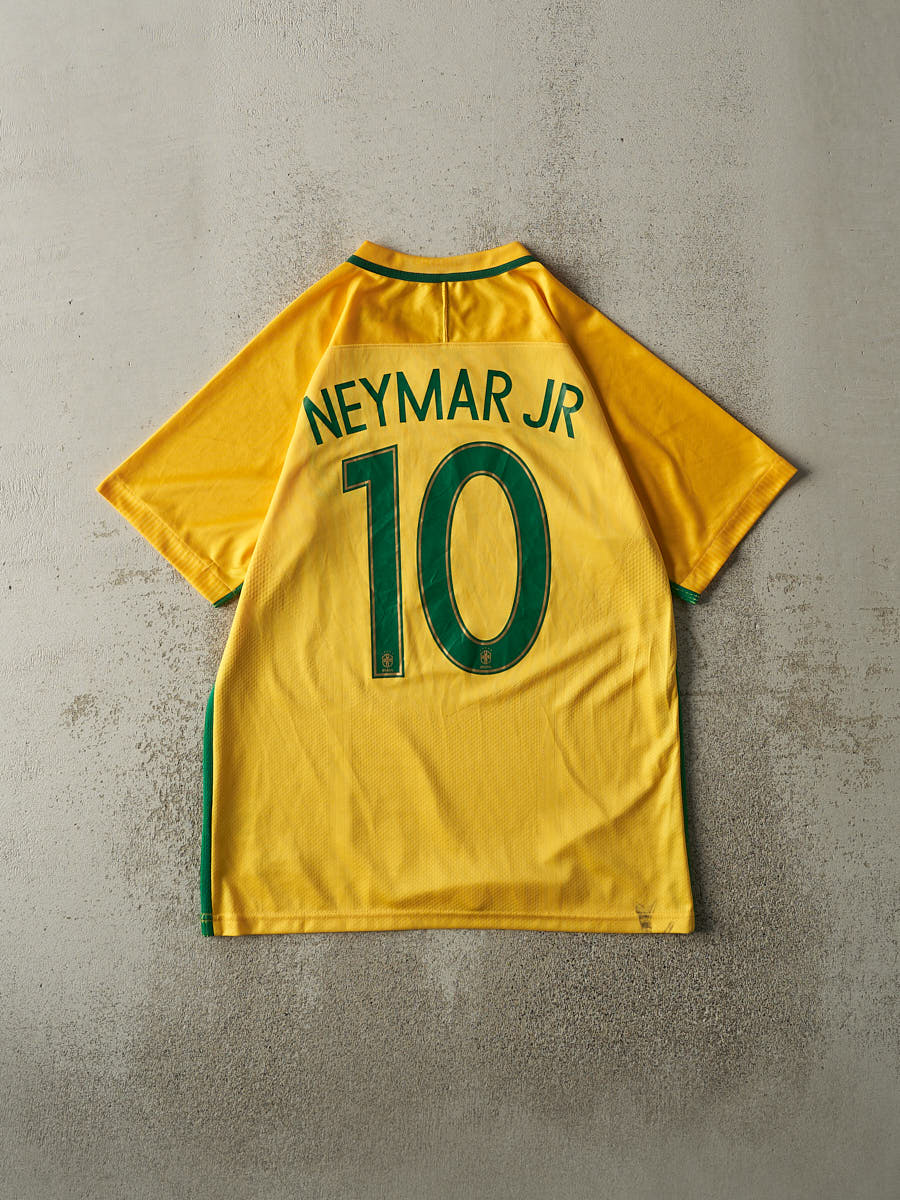 Vintage Y2K Yellow Nike Brazil #10 Neymar Jr. Soccer Jersey (M/L)