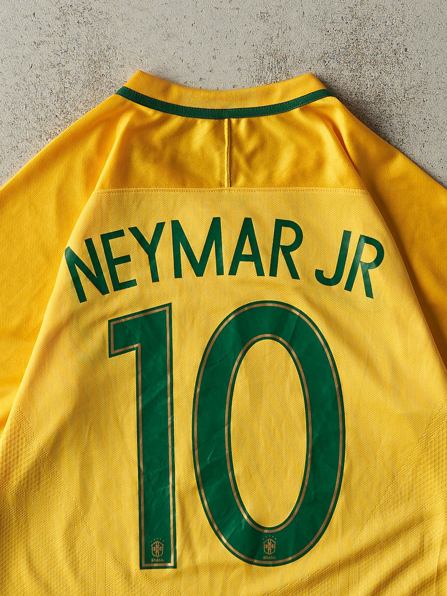Vintage Y2K Yellow Nike Brazil #10 Neymar Jr. Soccer Jersey (M/L)